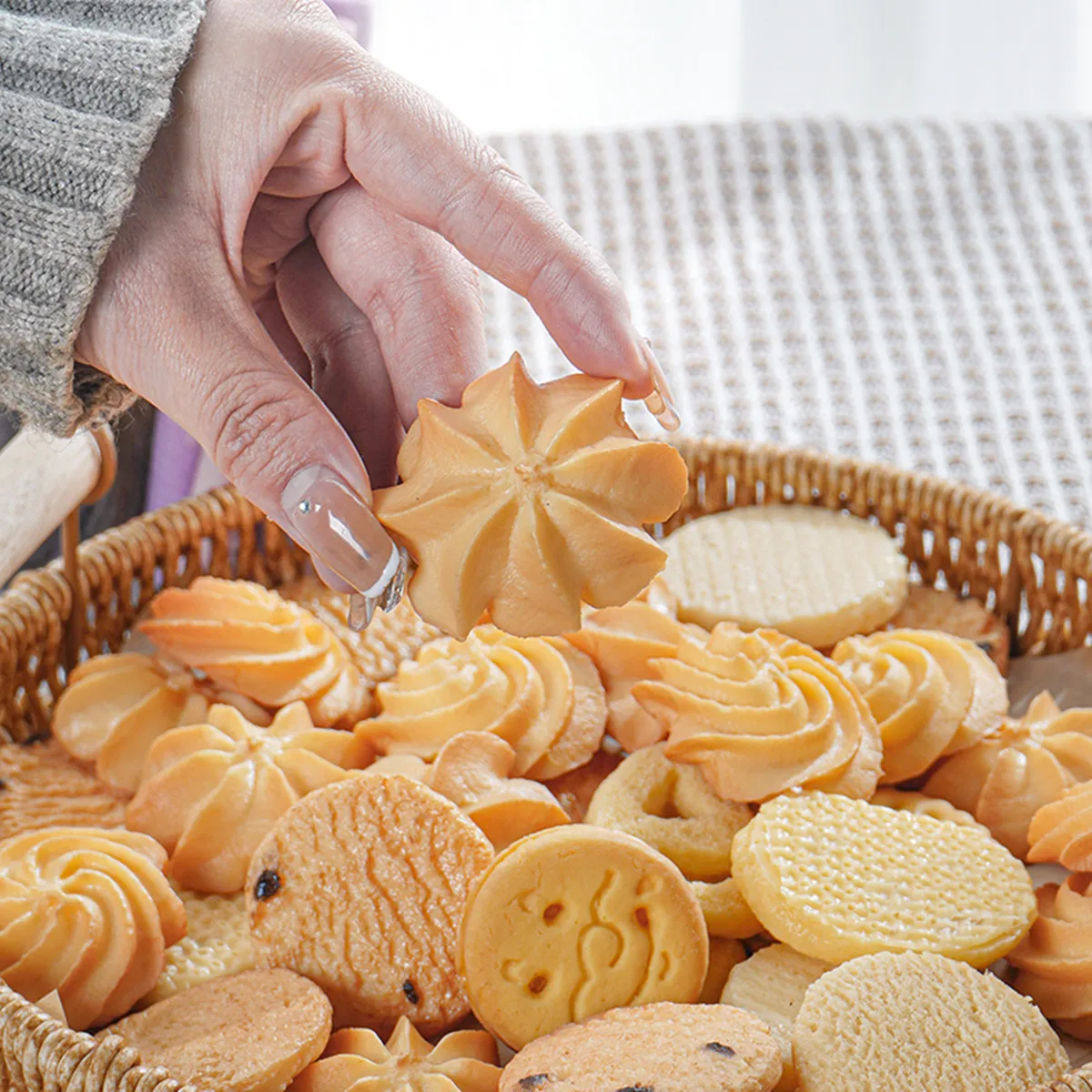 6 uds. De galletas de simulación, galletas falsas, modelo de comida en miniatura para manualidades DIY, decoración para casa de muñecas, suministros para fiestas, fondo de fotografía