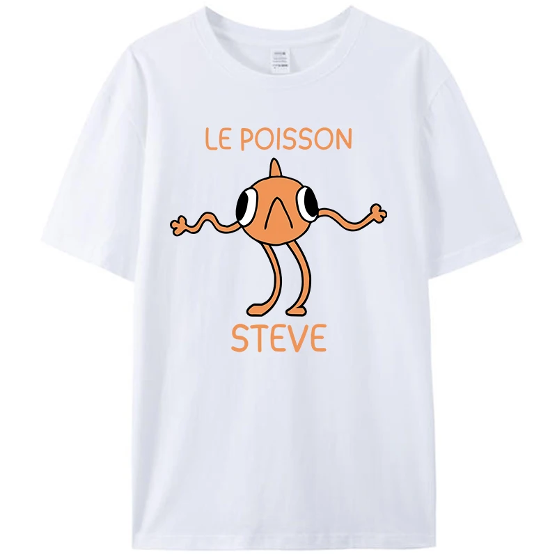 

Забавная милая рыба Le Poisson Steve Meme Dancing, винтажная женская и мужская футболка для подростков, футболка из 100% хлопка, топы