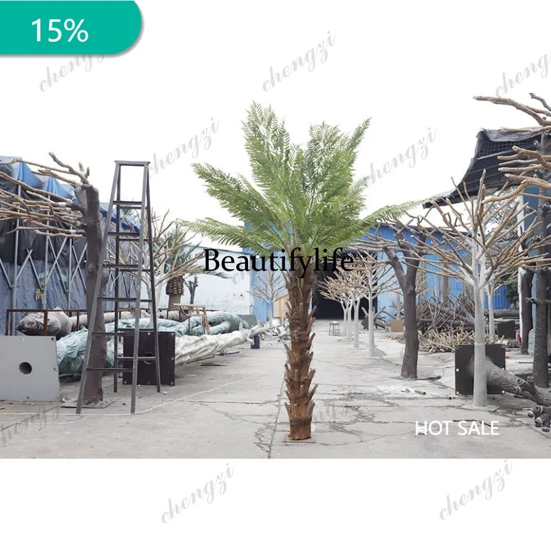 X173 simulated spinach tree fake plant landscaping simulation large fern leaves, outdoor big tree fake plant