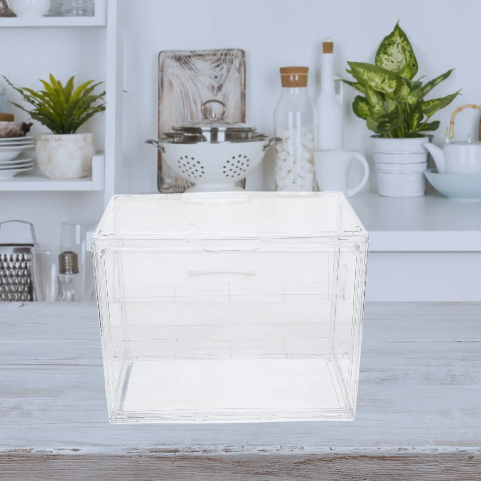 Clear Acrylic Display Box for Action Figures 3 Tier Stackable Shelf with Magnetic Door Collectible Storage
