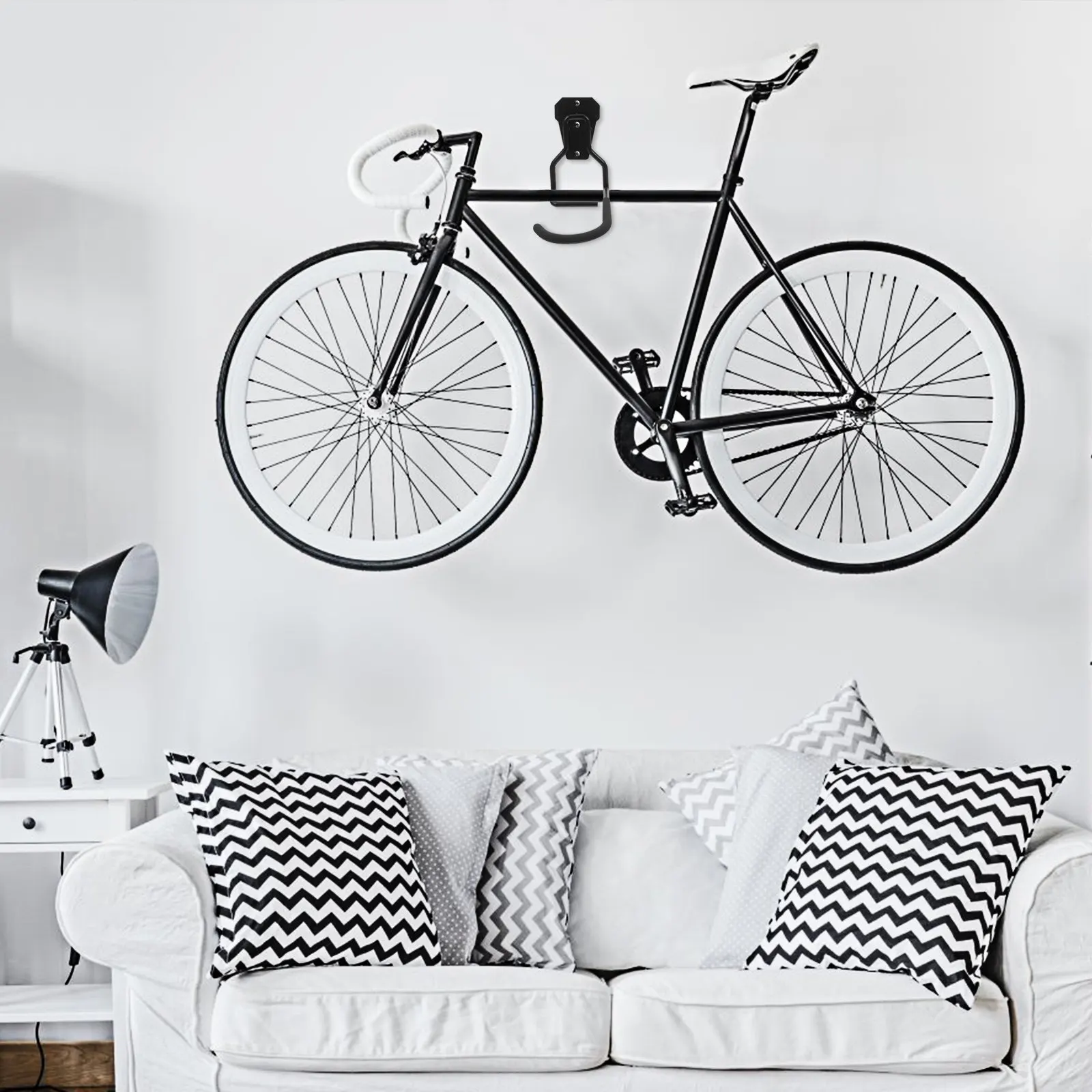 4Pcs Garage Wall Hooks Heavy Duty Iron Bike Hangers Wall Mounted Tool Storage Rack for Garage Bicycle Organizer - view 6