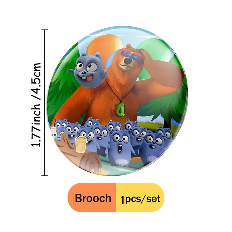 Grizzy and Lemmings Brooch Combination Cartoon Decorative Pin for Bags Clothes Backpacks Birthday Party Favors Small Gift Access view 5