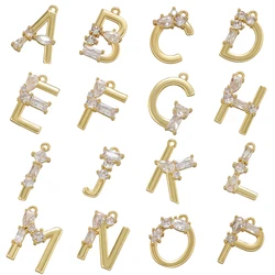 ZHUKOU gold color crystal letter pendant initial letter pendant for women necklace jewelry pendant accessories wholesale VD1163