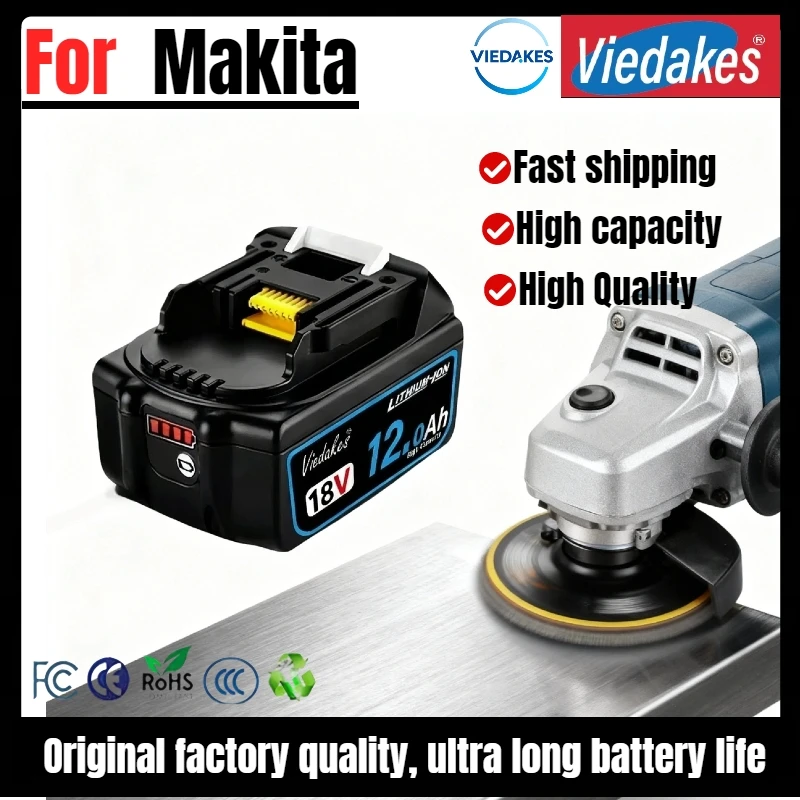 

Cost-Effective 12.0Ah Replacement for Makita BL1860 Battery, Full Power for All Your for Makita 18V Tools.