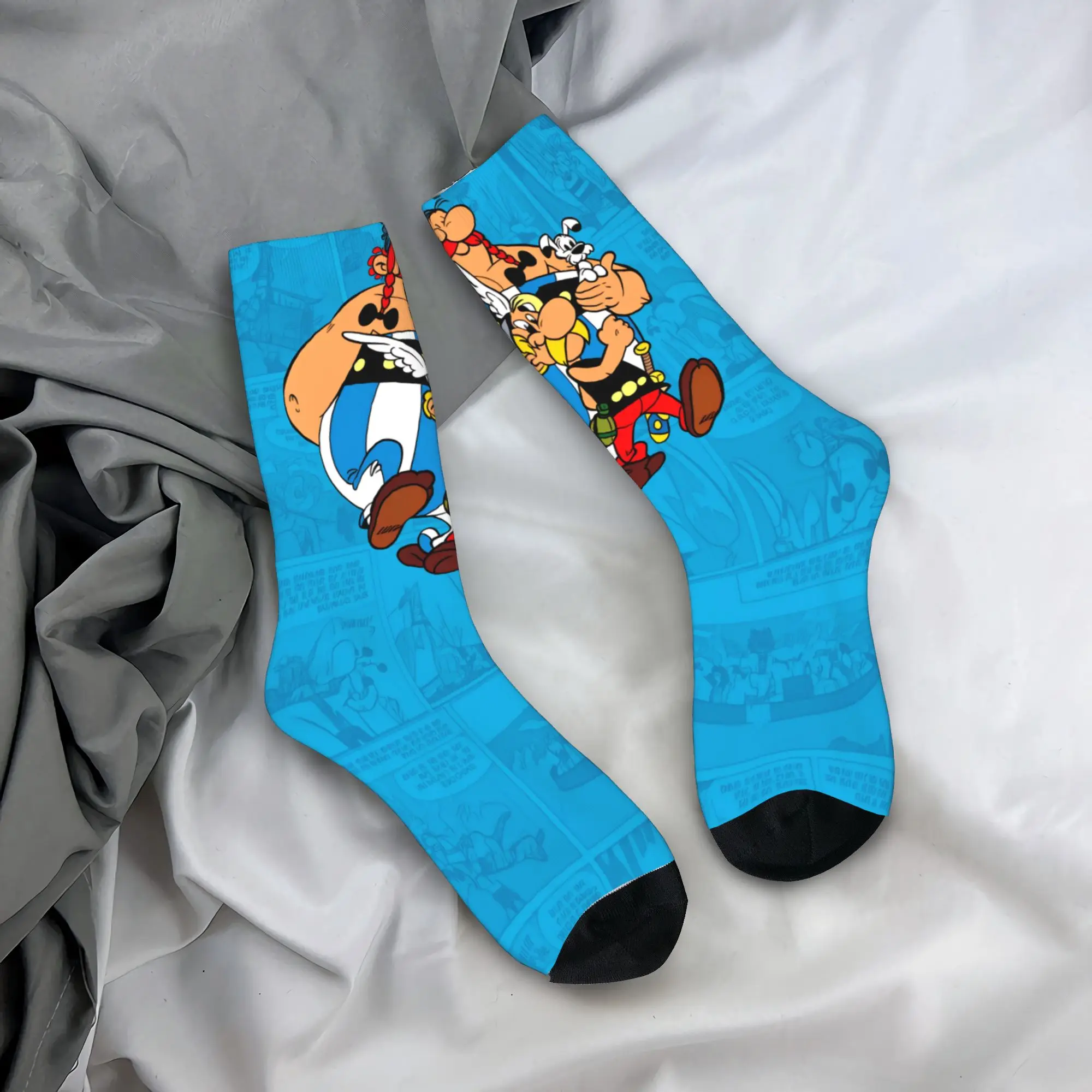 

A-Asterix O-Obelix Socks Anti Skid Stockings Women Men Soft Skateboard Socks Winter Novelty Graphic Socks