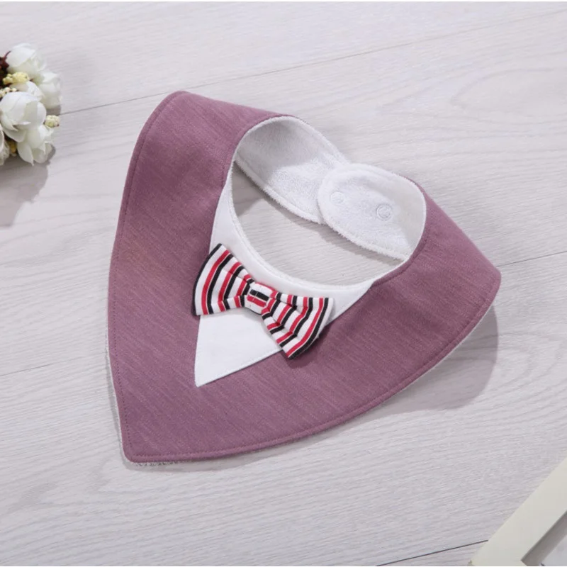 1 Piece Infant Apron Bibs Baby Burp Feeding Waterproof Soft Bow Tie