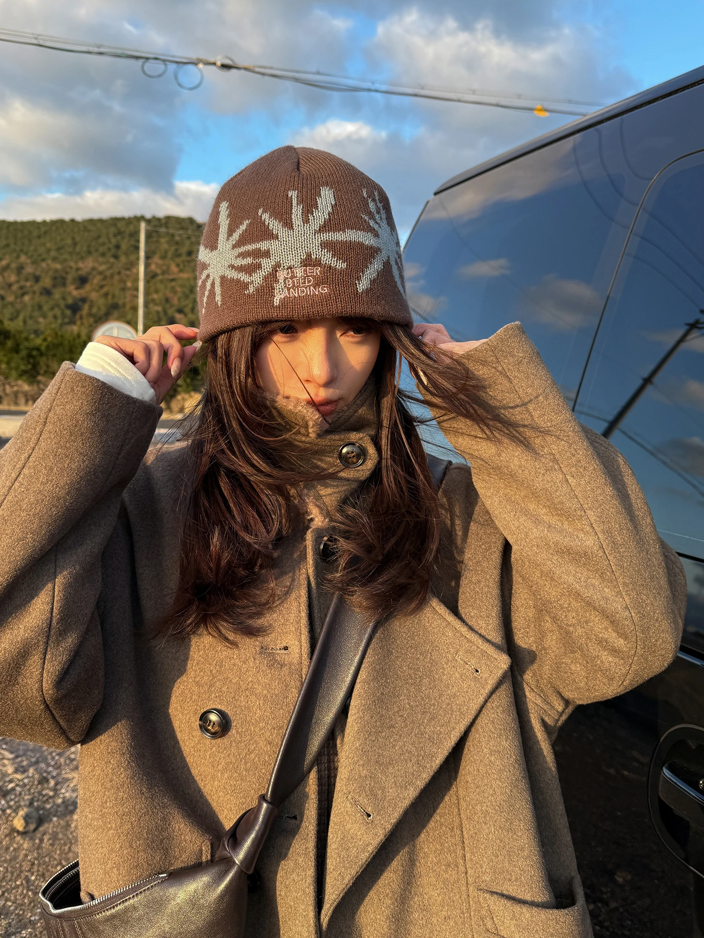 

Eco-Friendly Windproof Collar Double-Wear Cotton Woolen Coat for Women Casual Sle Thiened Long Sve Straight Cut Coat