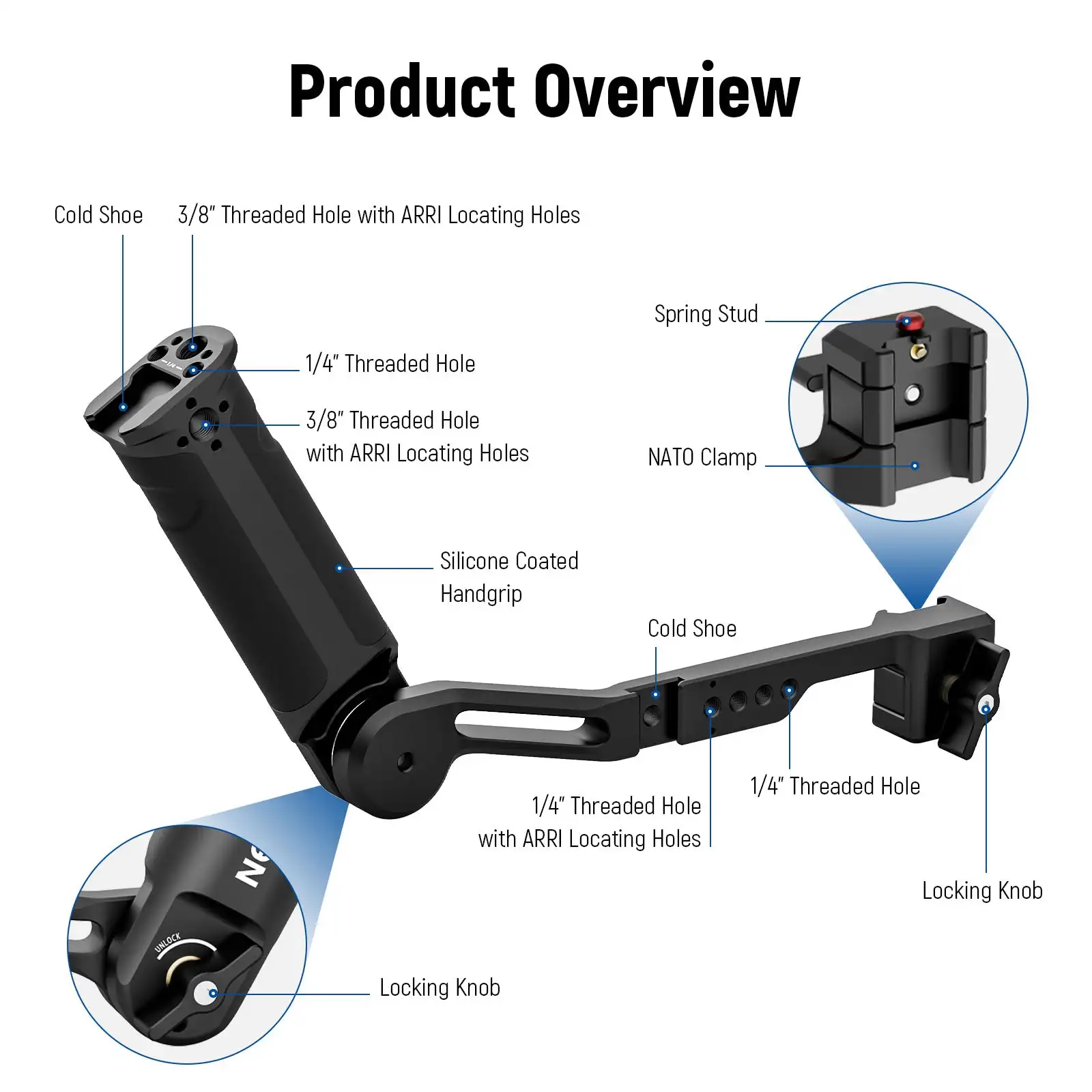 NEEWER-eslinga de cardán ST49, soporte de extensión de mano plegable ajustable para DJI RS 2 RSC 2 RS 3 RS 3 Pro RS 3 Mini