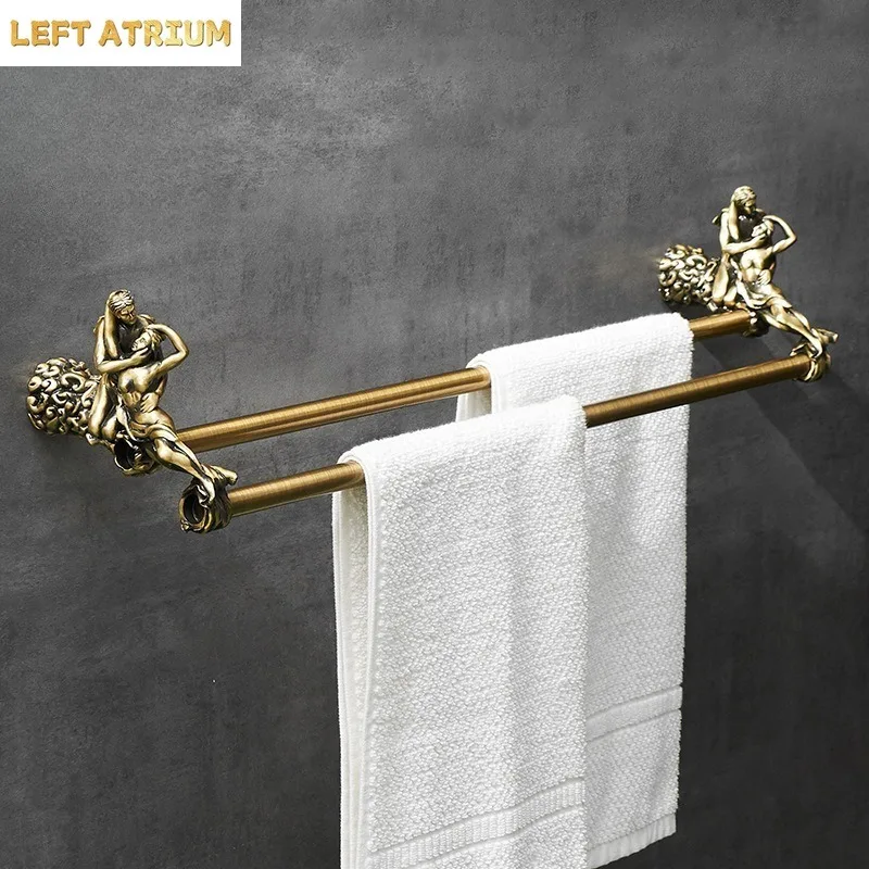 Vintage Towel Rack Wall Mounted Multi-layer Pole Storage Rack, Bathroom Towel Pole, Toilet, Restroom Storage Rack
