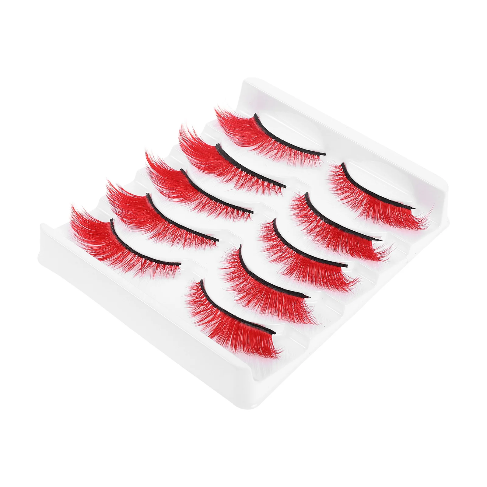 5 Pairs Colored False Eyelashes Short Dense Design Reusable Lightweight Comfort For Daily Wear Makeup Accessories Cluster Lash