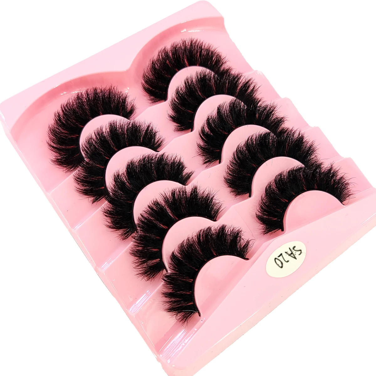 AMSDCN 5 pairs 3D Artificial Mink False Eyelash Messy Thick Eyelash Makeup False Eyelash Extension Kit