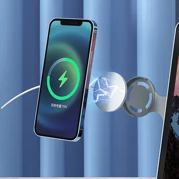 Magnetický držák na notebook a telefon s MagSafe pro iOS 12/13, boční magnetický bezdrátový nabíjecí stojan pro obrazovku počítače 6 nejlepší prodej Držák telefonu k obrazovce počítače - №2