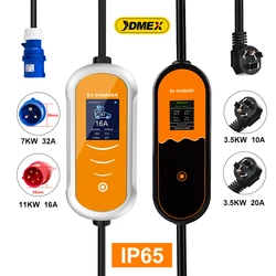 JDMEX 32A 7KW GBT EV caricatore portatile 3.5KW 16A 1phase GBT EVSE scatola di ricarica Type2 11KW 16A caricabatteria da auto trifase per auto elettrica