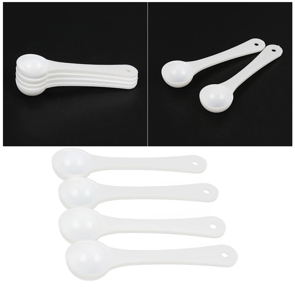 

4 Pcs Measuring Spoon Plastic Fish Tank Aquarium Medicine Powder Ration Spoon 1g Measuring Wet Dry Suitable Kitchen Bar