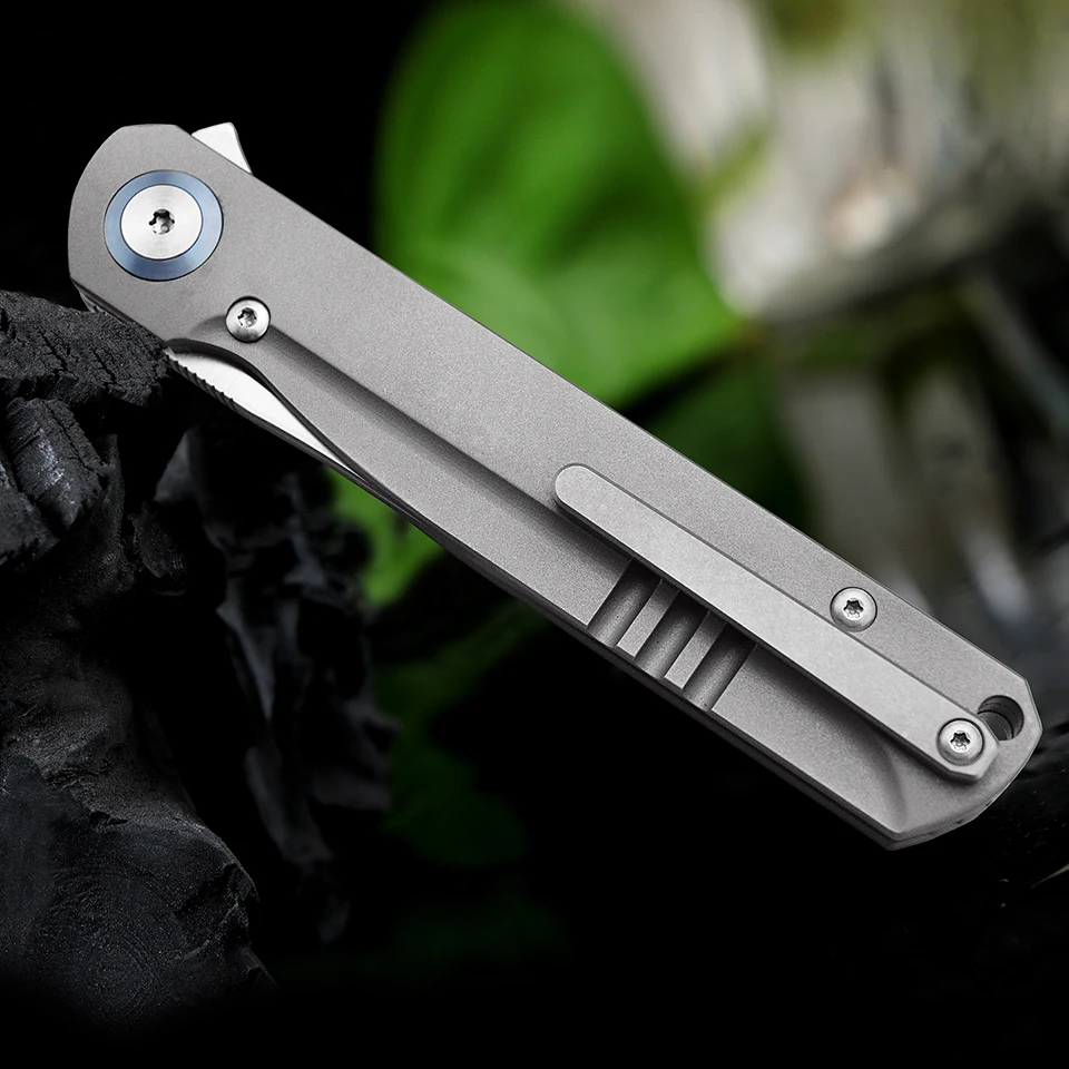 Harnds Wind Folding Pocket Knife Flipper M390 Steel Blade Titanium Handle Ball Bearing For Camping EDC Gift Collection