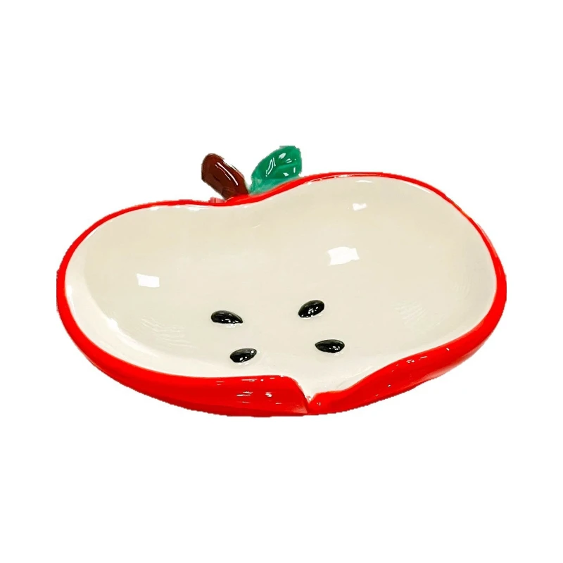 

Creative Apple Soap Box New Toilet Bathroom Drain Soap Box Non-punching Ceramic