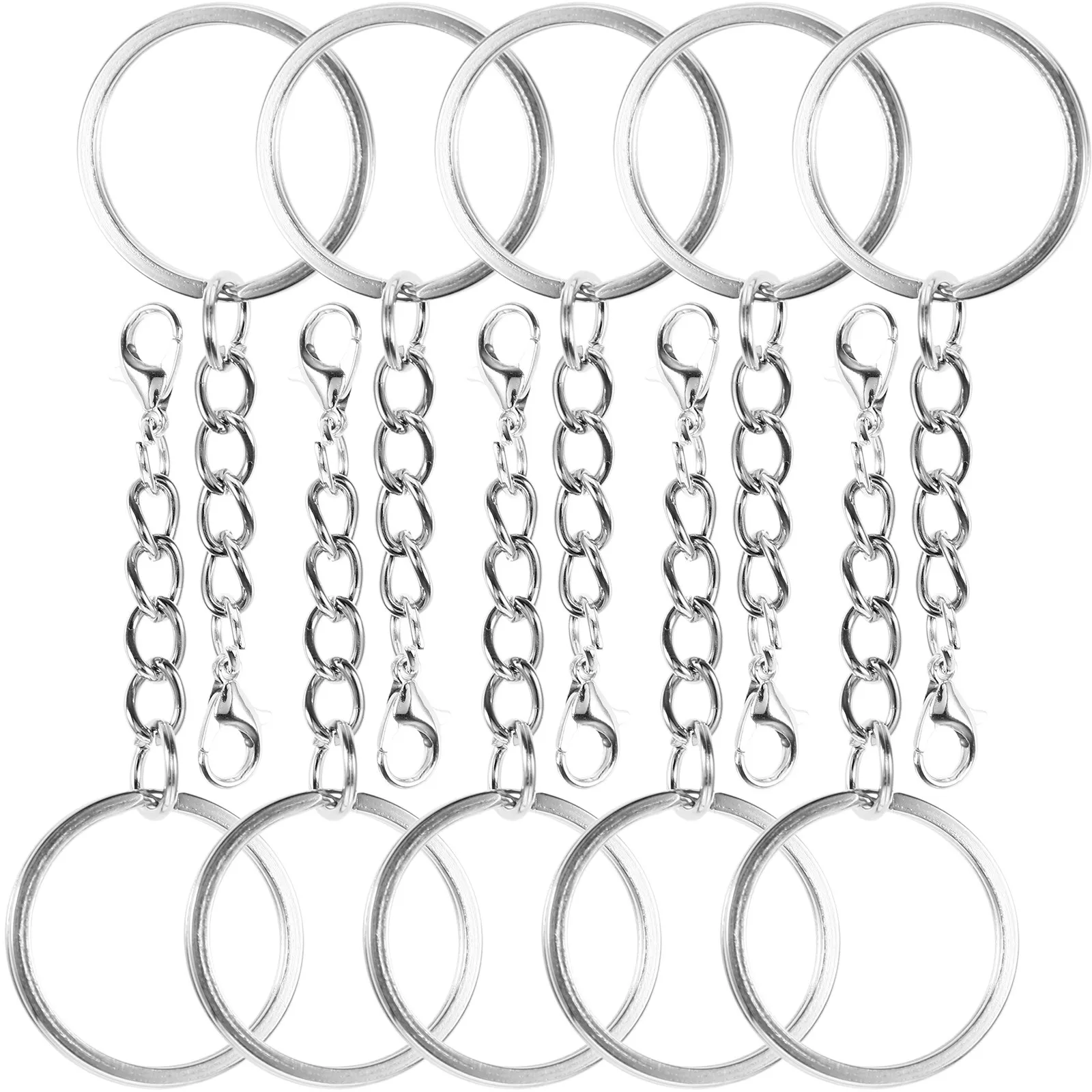 100Pcs Heavy Duty Metal Keychain Clip Key Chain Hooks for Keys Carabiner Style Keychain Clasp with Strong Toughness Rust
