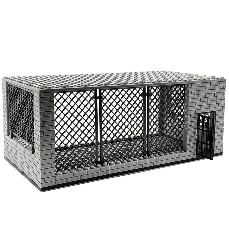 Military City Police Prison Wire Mesh Cage 116pcs Construction Block Mini Action Figures Brick MOC Playmobil Model Building Toys