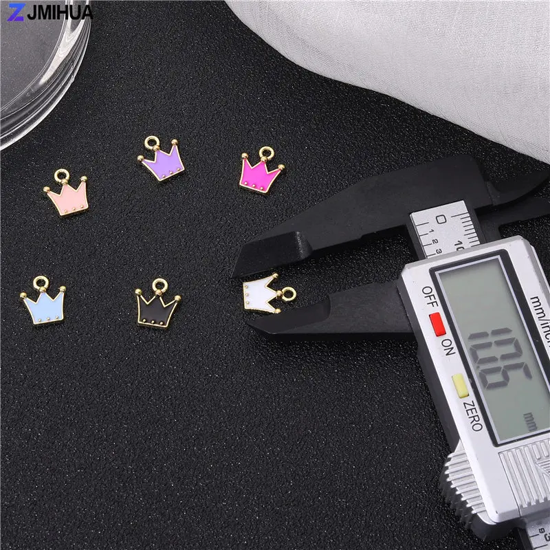 15pcs Enamel Crown Charms Pendants For Jewelry Making Supplies DIY Handmade Women Earrings Bracelets Findings Accessories