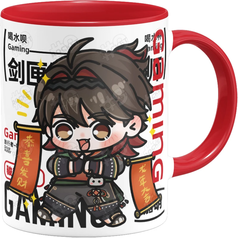 Anime Genshin Impact Gaming Cosplay Cartoon Ceramic Glass Mark Cup Send Friend Student Animation Water Mug Xmas Birthday Gift