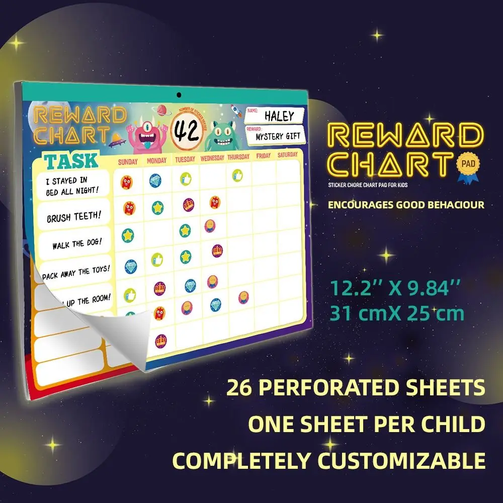 Motiva il comportamento di responsabilità tabella dei premi lavagna Tear Sheet Reward Plan Table Full Magnet Backing Cartoon