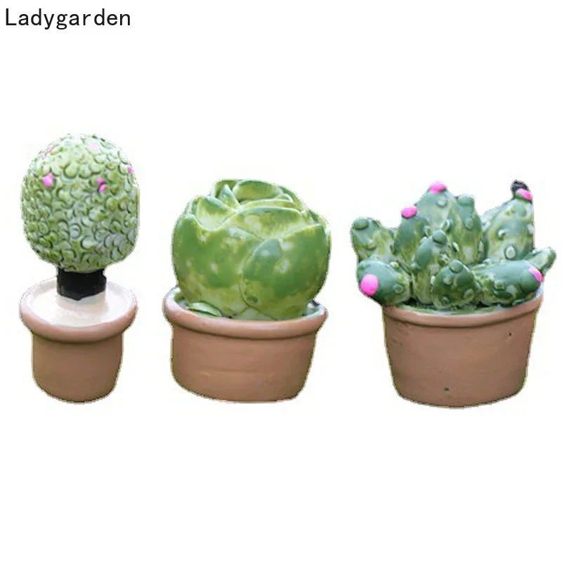 4PCS 2.5cm Lifelike Mini Artificial Fleshy Cactus Plant Real Touch Palm Bonsai Landscape Decorative Flower Table Decoration