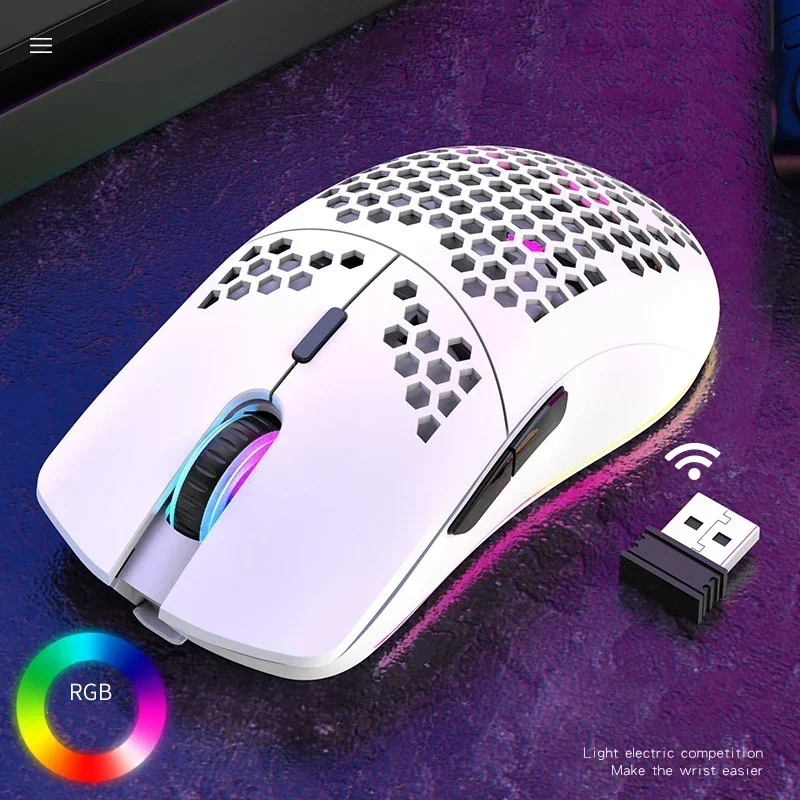 

2.4GHz Wireless Gaming Mouse 4 Gear 3200 DPI RGB Lighting Mice for PC Laptop