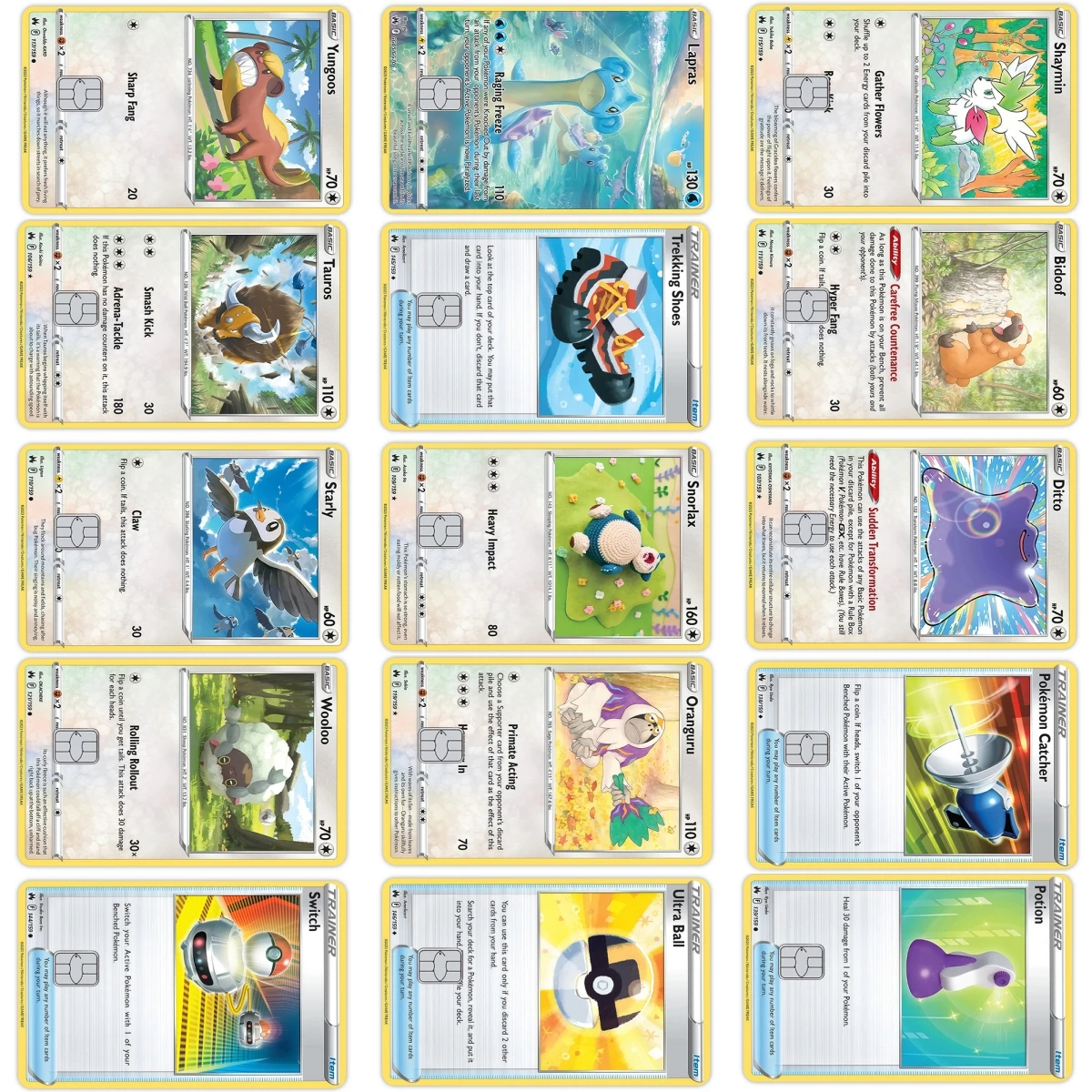 

Наклейки на кредитные/дебетовые карты с персонажами аниме и мультфильмов (Покемоны, PTCG) для девочек и мальчиков, ПВХ-пленка для передней стороны банковских карт Visa