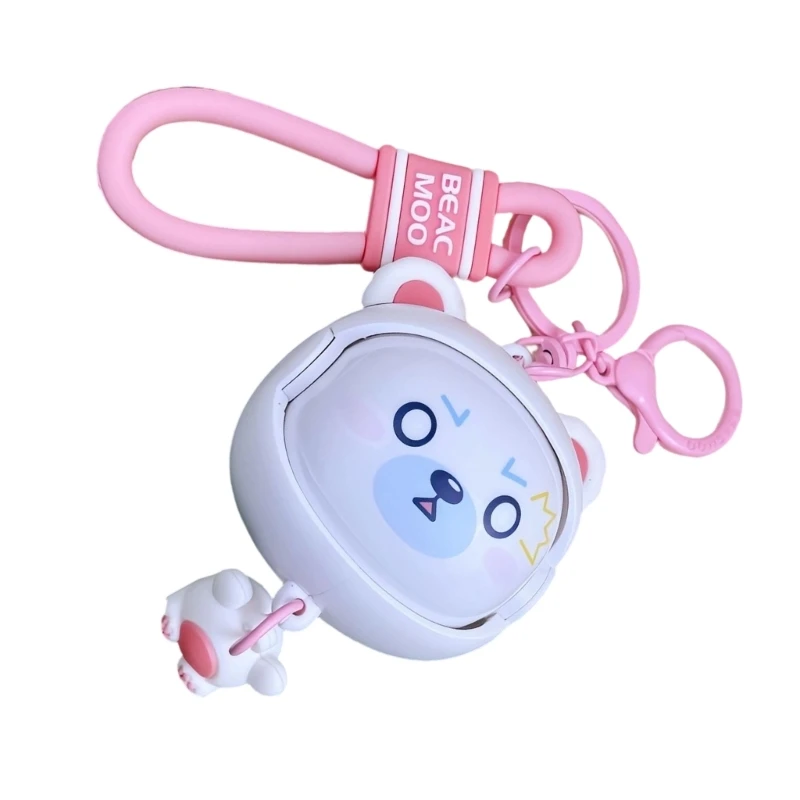 Panda Keychain Phone Strap with Rotating Face Design ABS Material Multiple Color