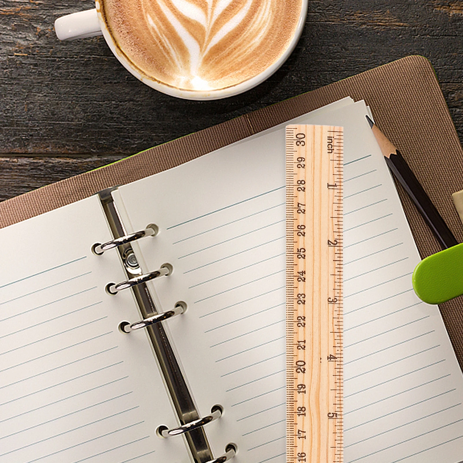 25 قطعة 12 بوصة مجموعة مسطرة خشبية حافة مستقيمة أداة قياس للمدرسة مكتب المنزل صياغة الرسم التدريب المعونة لوازم #2