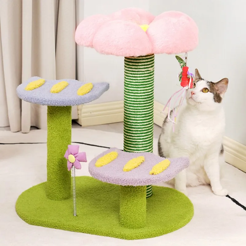 Cat Tower Cat Tree House Scratcher for Cats Jumping Toys Scratching Post for Cats Climbing Frame Pet Furniture Sofa Protector