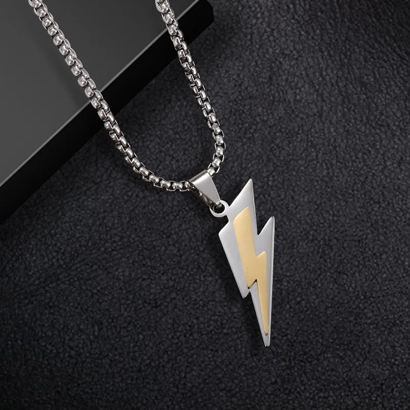 RAKOL Trendy Gamepad Lightning Stainless Steel Necklaces For Women Men Gold Color Metal Necklace Party Everyday Jewelry image 3