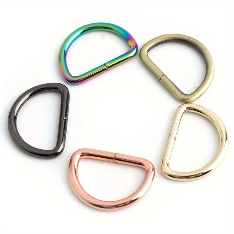 10PCS Bag metal D-ring buckle Bag strap adjustment buckle DIY hardware sewing accessories D-ring handbag webbing hook connector