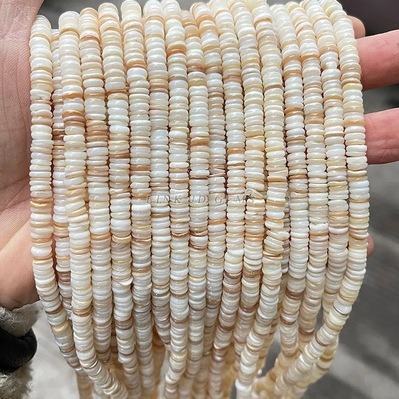 Natural White Shell Round Flat Beads Loose Spacer Slice Beads For Jewelry Making Diy Bracelet Necklace Earrings Accessory