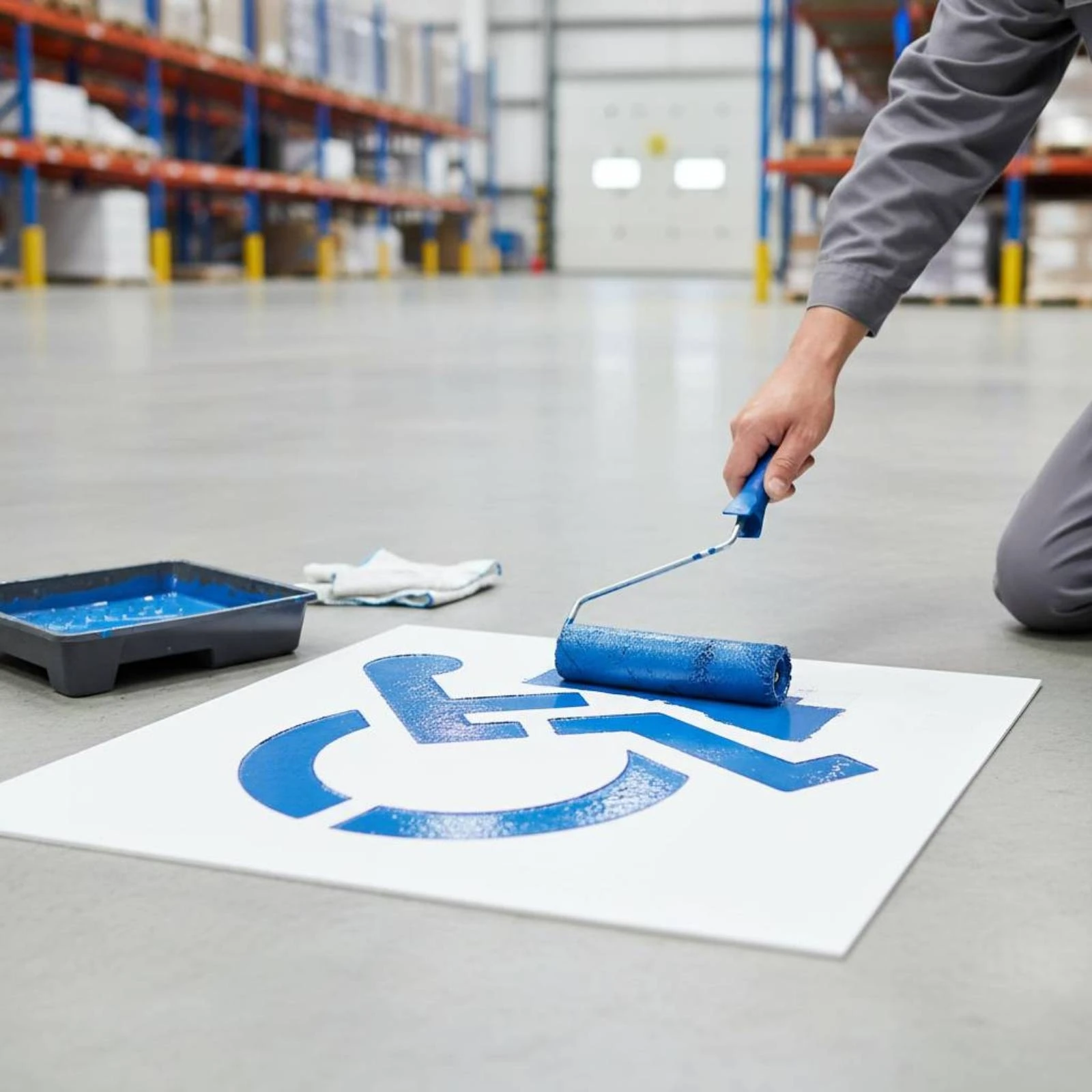 Immagine 3: Stencil per Parcheggio per Disabili Flessibile, Strumento di Marcatura Esterna Resistente alle Intemperie, Facile da Pulire
