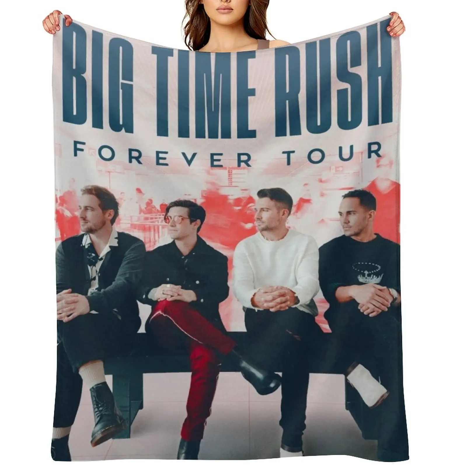 

big time big time rush btr Throw Blanket Picnic Cute Plaid Bed covers for winter Blankets