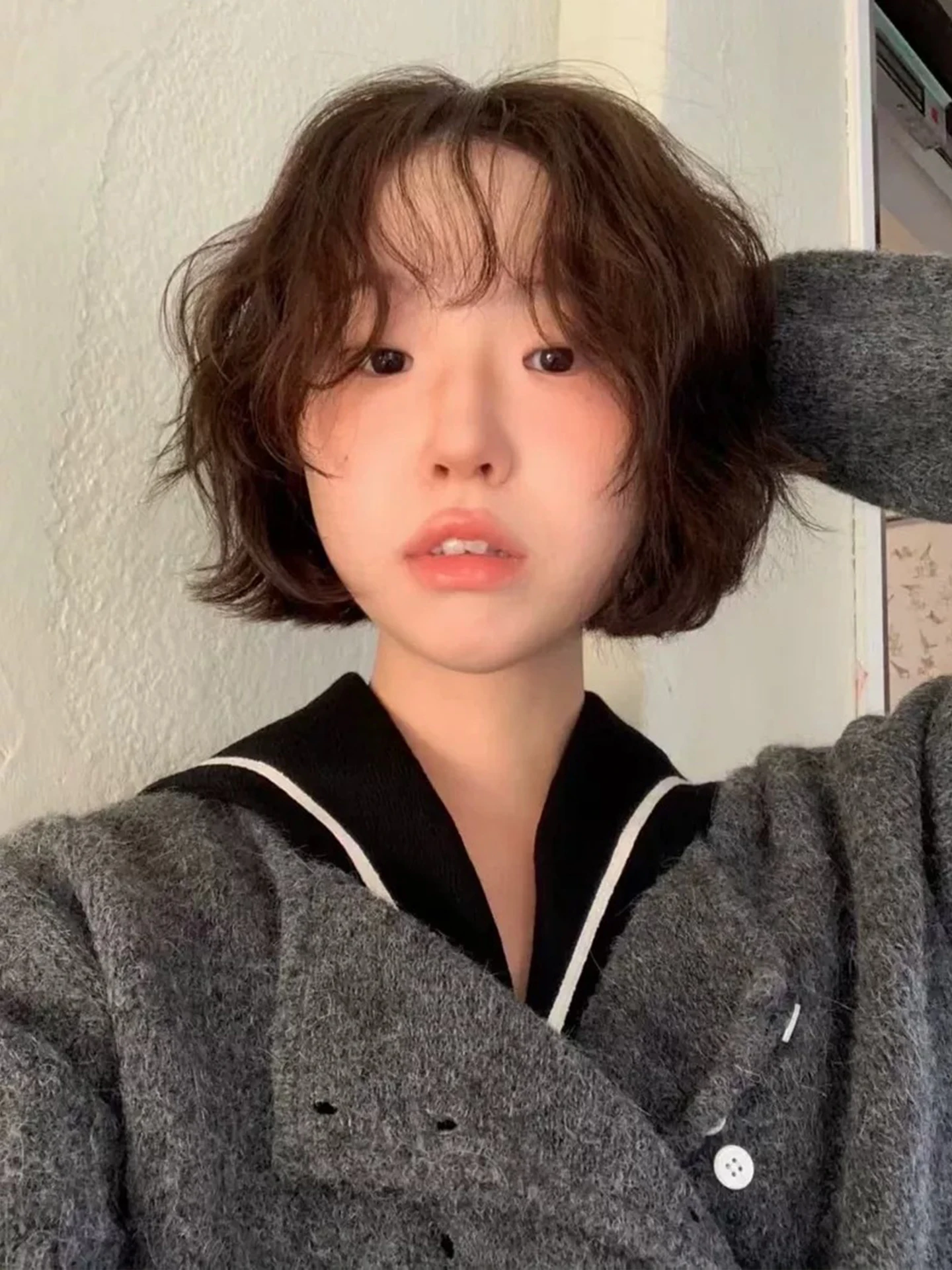 MOSA-cárdigan abierto de punto con botones de doble fila para mujer, suéter cálido con capas holgadas, Top informal, corte holgado, uso diario