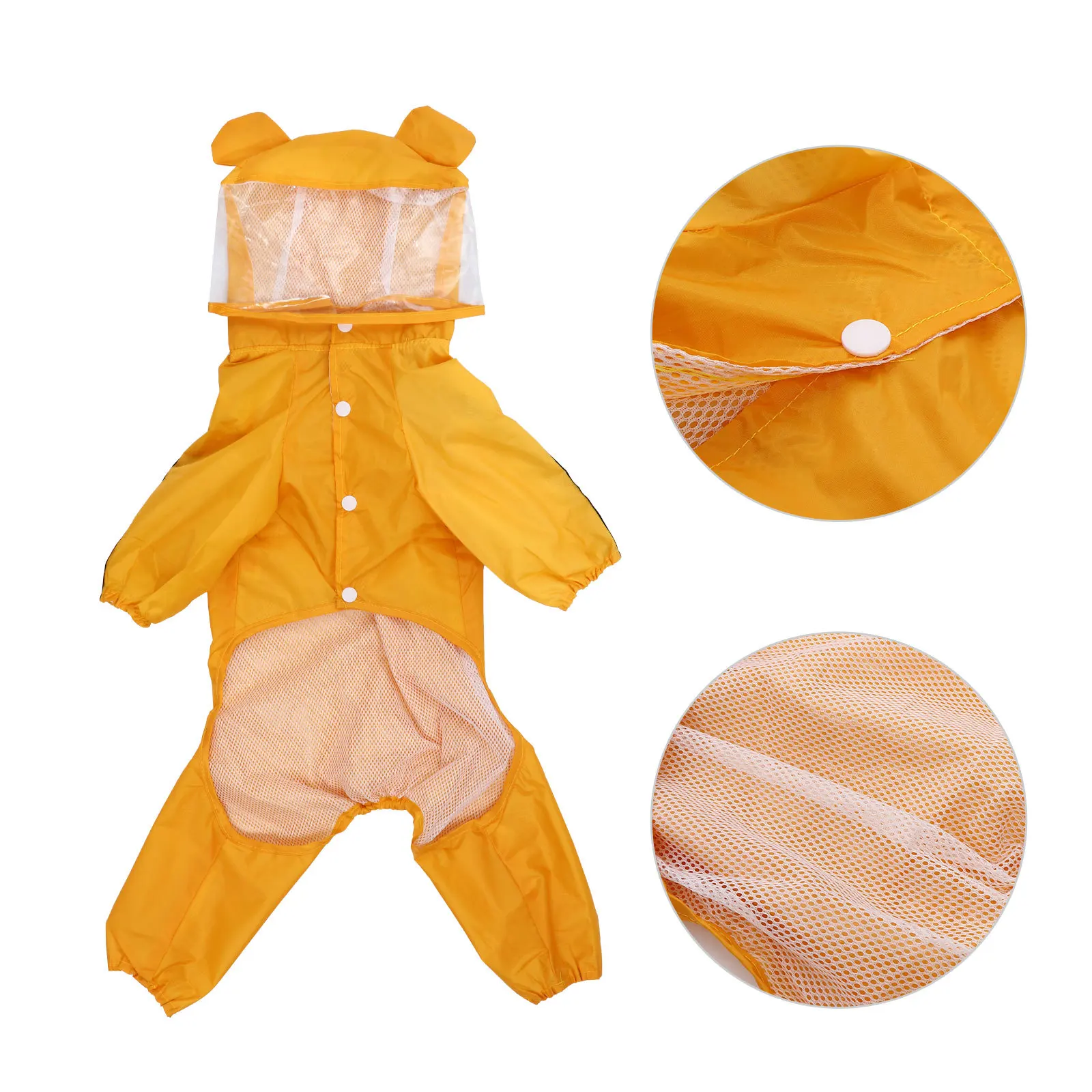 

Waterproof Dog Rain Jacket Stylish Pet Raincoat Hooded Design Color Lightweight Fabric Easy to Put on and Take Off Pet