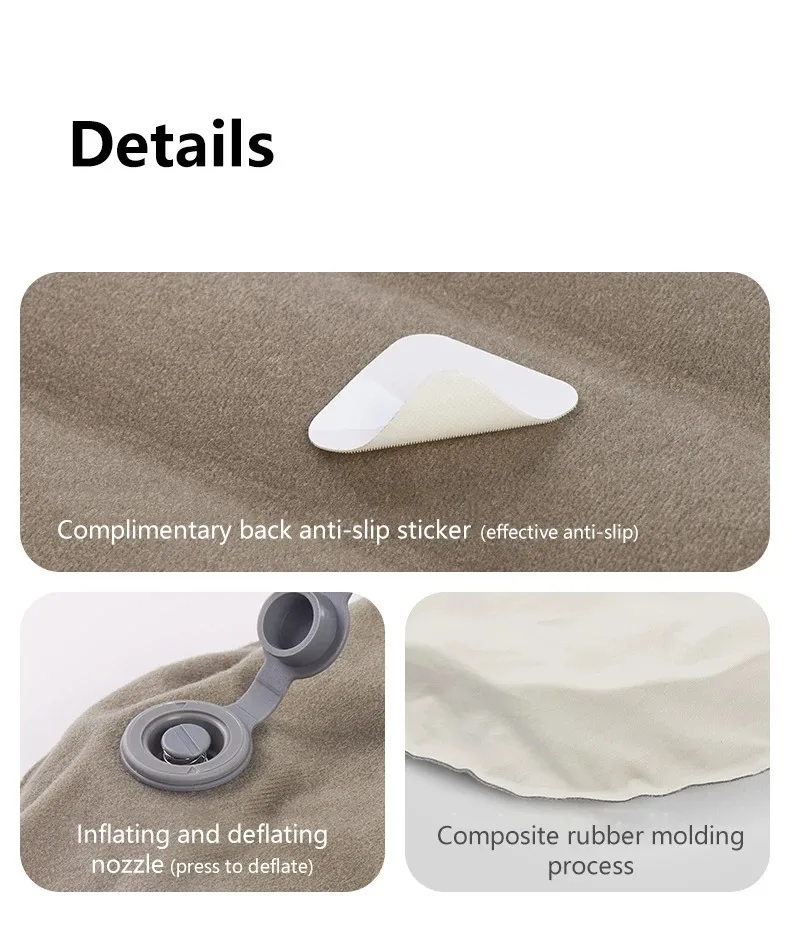 Naturehike 2-in-1 Camping aufblasbares Kissen, tragbar, wasserdicht, verstellbar, Lendenwirbelsäule, Nackenkissen, bequemes Outdoor-Reisekissen – Detail 13