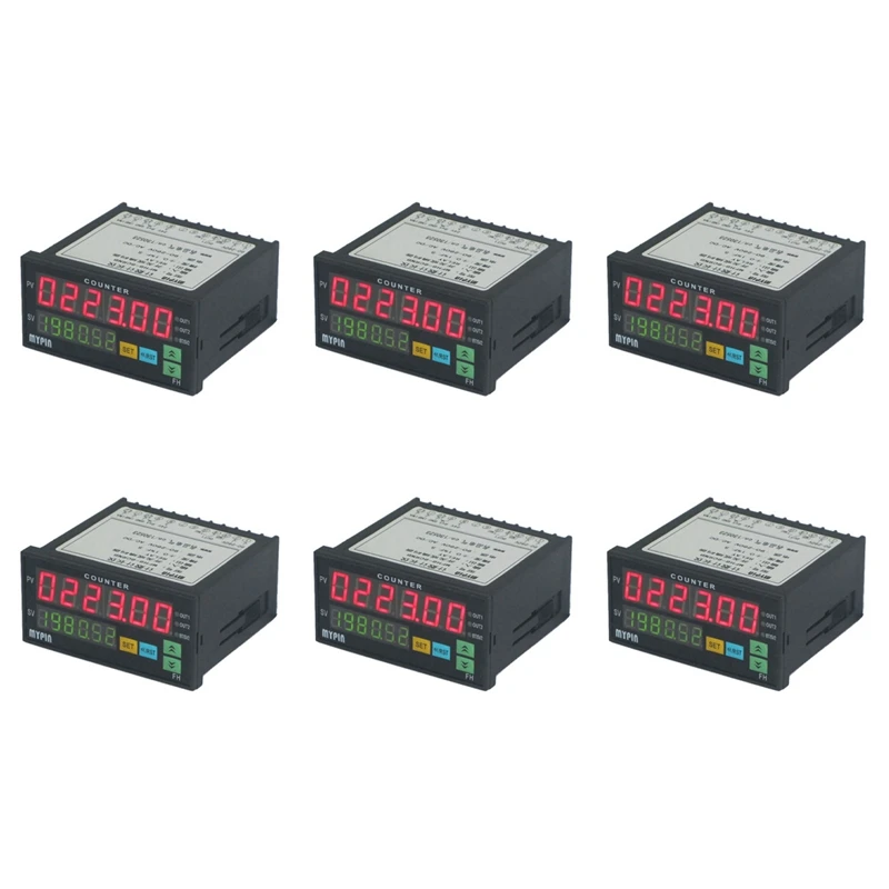 6X MYPIN Counter Length Batch Meter 1 Preset Relay Output Count Meter Practical Length Meter 90-260V AC/DC The Hours Machine