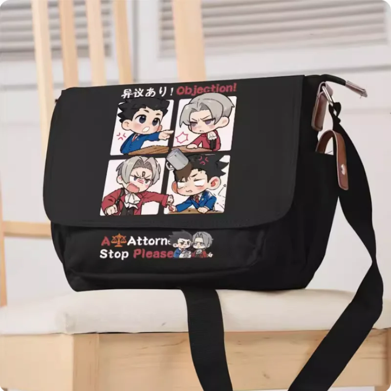 Anime Ace Attorney Phoenix Wright Crossbody Canvas Bags School Bag Unisex Messenger Bag Fashion Shoulder Bag 2402