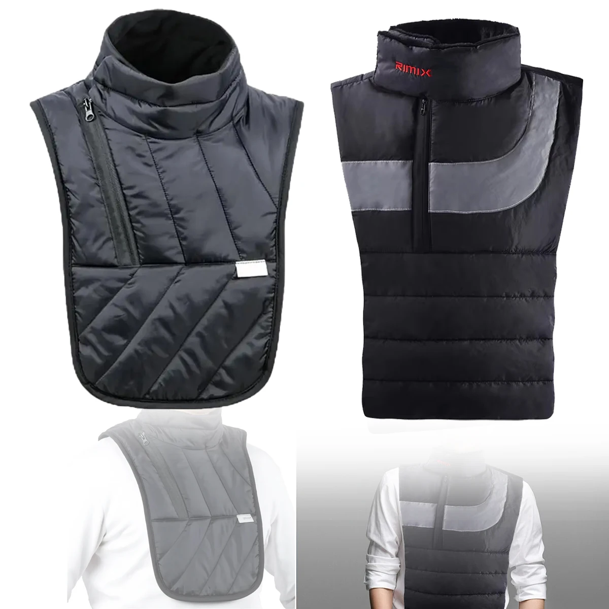 Winter Motorcycle Bib - Long Sleeve, Polyester Neck Sheath for Outdoor Riding & Electric Bikes