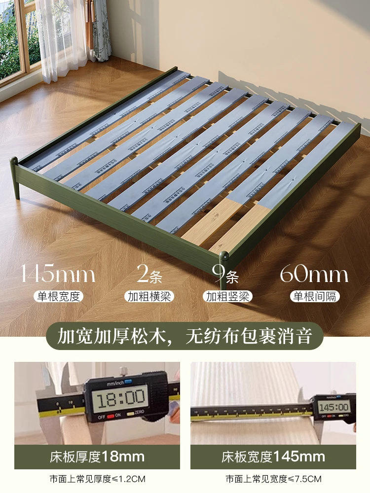 Customizable French medieval solid wood bed green advanced sense