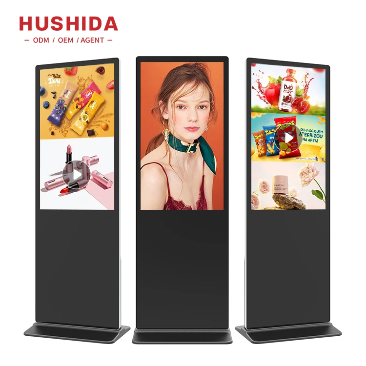 Digital Interactive Kiosk 55 Inch Touchscreen Lcd Vertical Horizontal Advertising Screen Information Kiosk