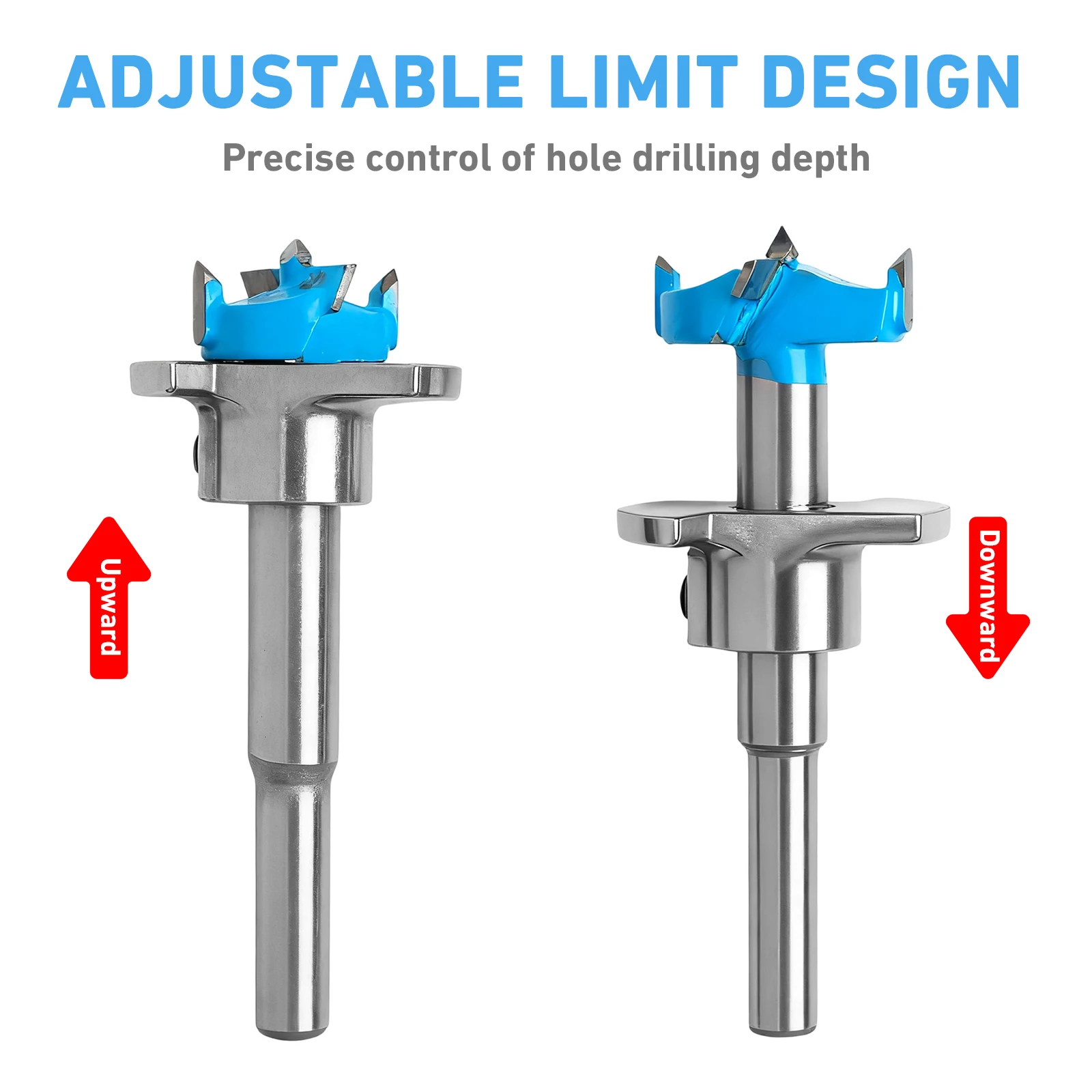 

Adjustable Depth Control 1-3 16 30mm Carbide Tipped Set 3-Tooth Design Ergonomic Design Hexagonal Handle For Drilling