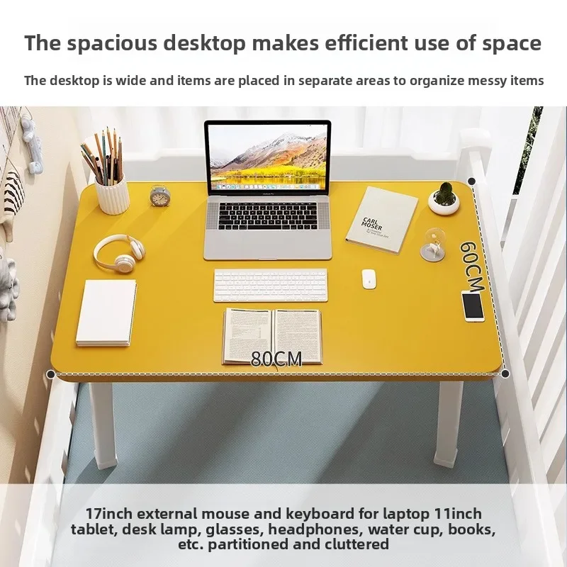 Foldable dormitory lazy computer desk bedroom bay window small table student upper bunk study writing