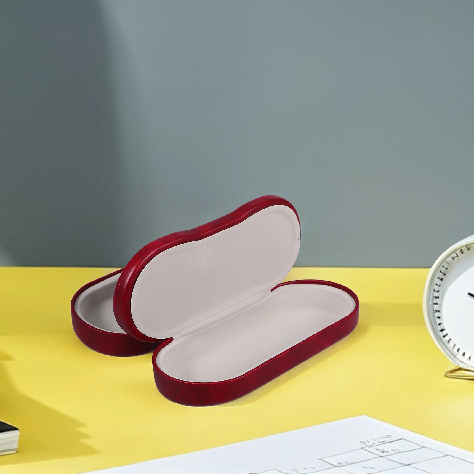 

Dual Layer Eyeglass Case PU Exterior Portable Travel Glasses Organizer Hard Shell Sunglasses Storage Box Spectacle Holder