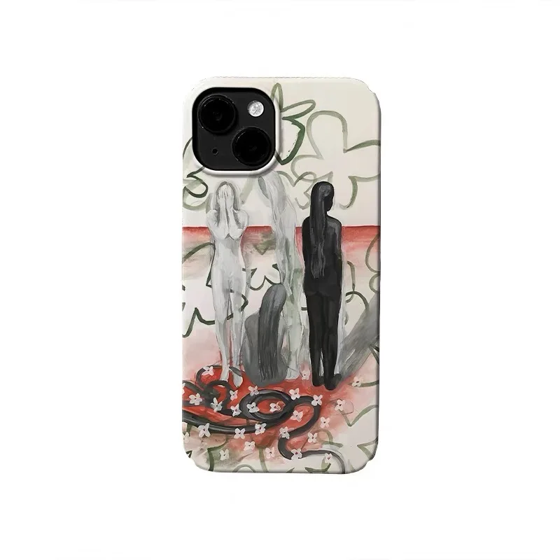 

Ins Artistic Graffiti Shadow Case for IPHONE 16E 15PRO MAX 14 13 PRO MAX 15PLUS 15PRO 11Pro XR Acrylic Hard Mobile Phone Cases