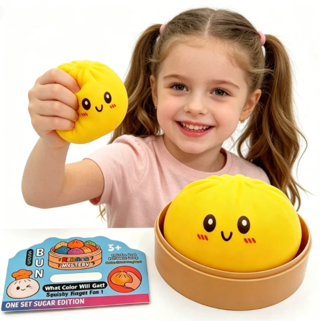 Dumpling-Druckentlastungs-Squishies: Niedliche, farbenfrohe Brötchen-Spielzeuge, langsam aufsteigend, Stressabbau-Fidget-Spielzeug für Erwachsene, Anti-Angst-Geschenke