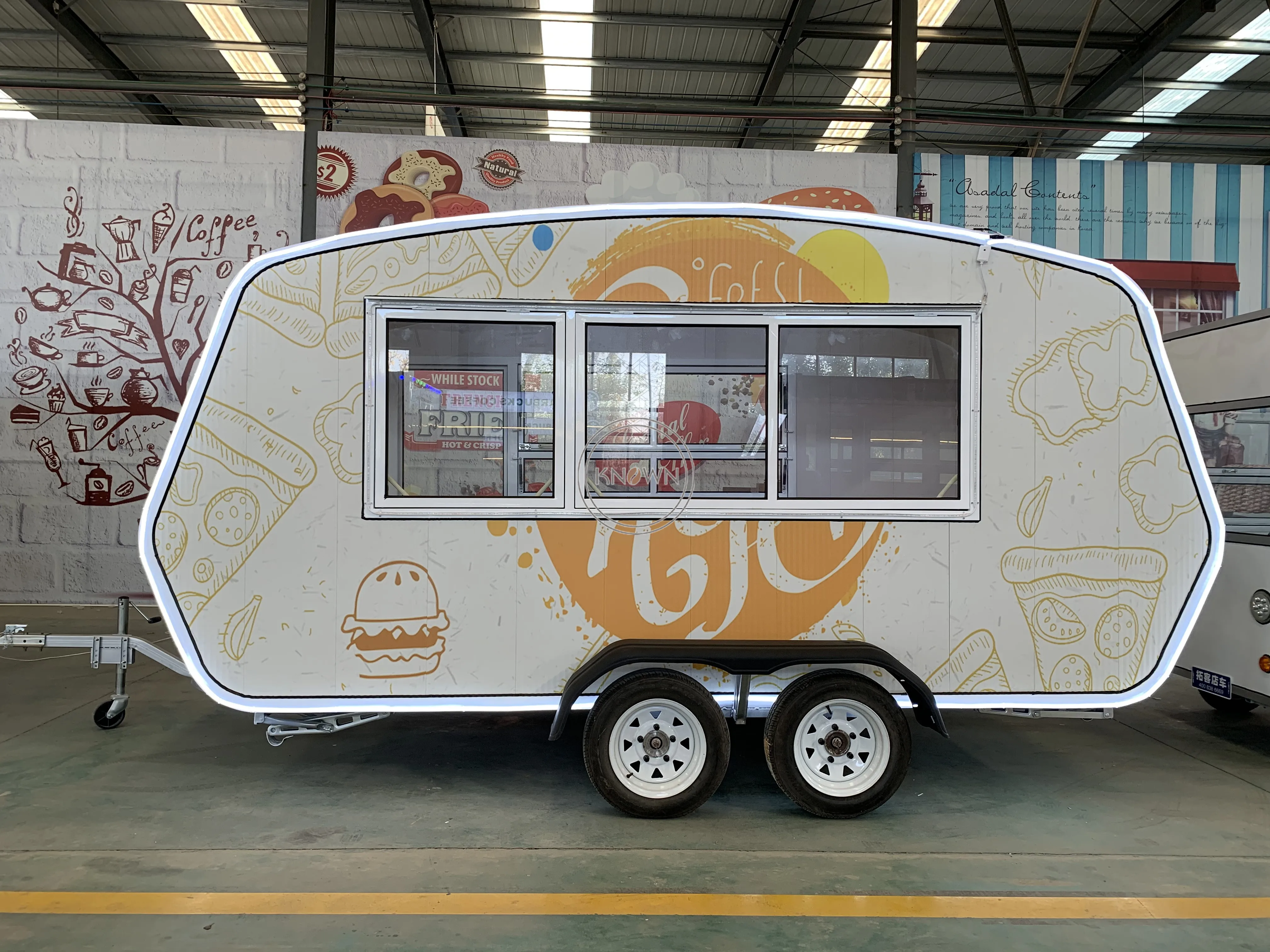 Remolque de comida estándar europeo con carrito de comida móvil rápido CE DOT para venta, furgoneta Expendedora de Catering Comercial de EE. UU.